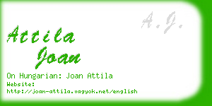 attila joan business card